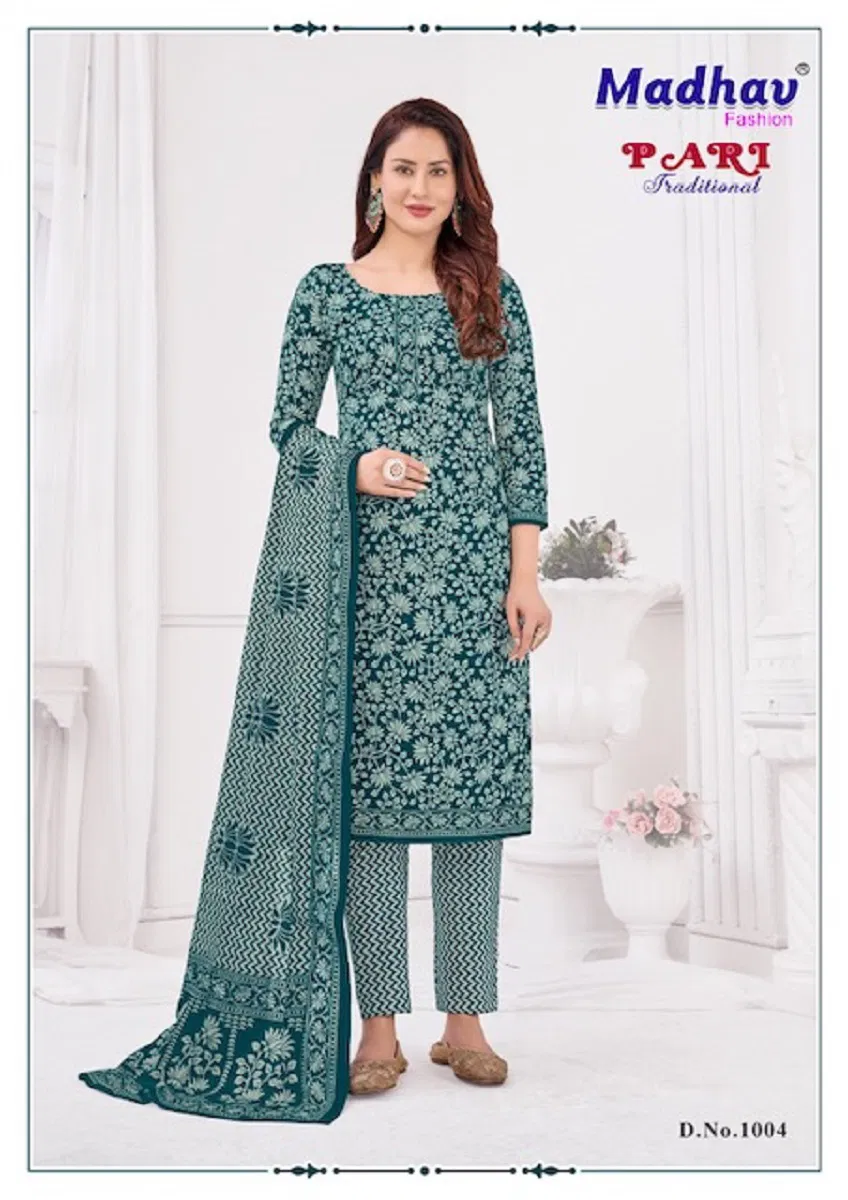 Madhav Pari Traditional Vol 1 Printed Cotton Readymade Suits
